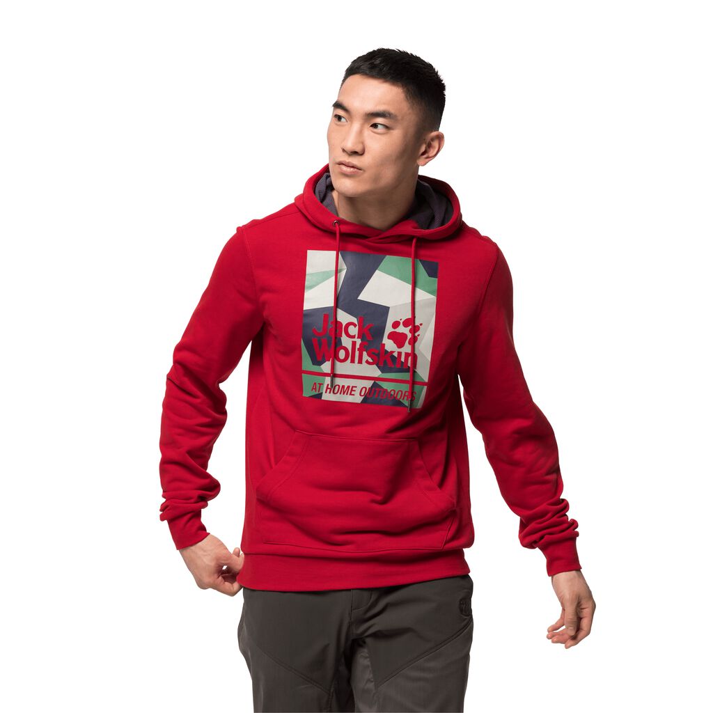 Jack Wolfskin 365 HIDEAWAY HOODY Haut Homme Rouge - IMKXALN-83